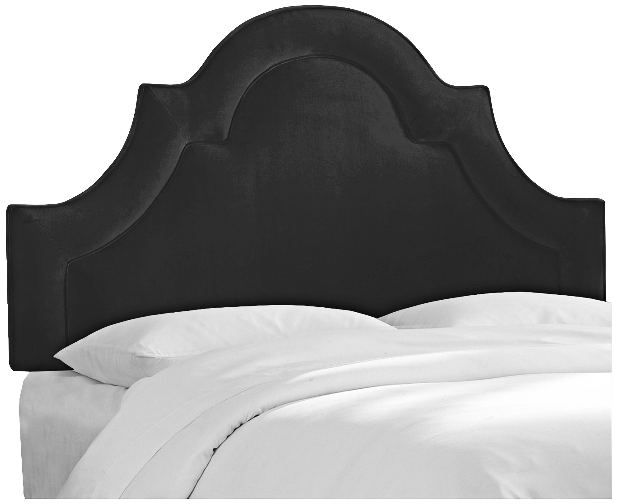 Velvet Black Arched Border Headboards 4J391 Lamps Plus