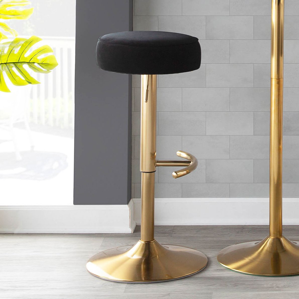 Velvet adjustable bar stool hot sale