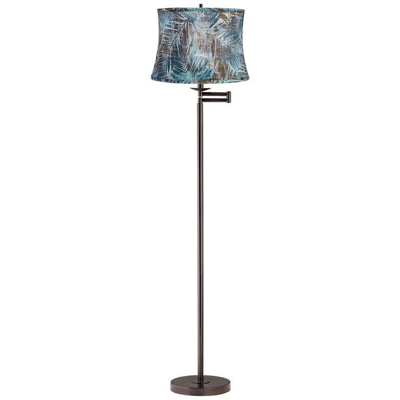 Image 1 Velvet Palm Bronze Swing Arm Floor Lamp