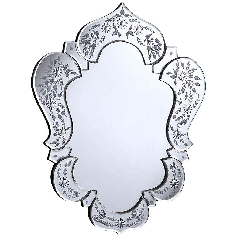 Image 1 Vendellin Clear Etched Glass 20 3/4 inch x 25 3/4 inch Mirror