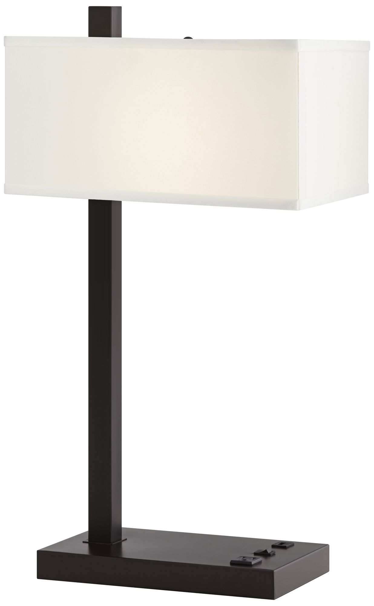 Vendi Dark Bronze Table Lamp with USB Port and Outlet 84V37 Lamps Plus