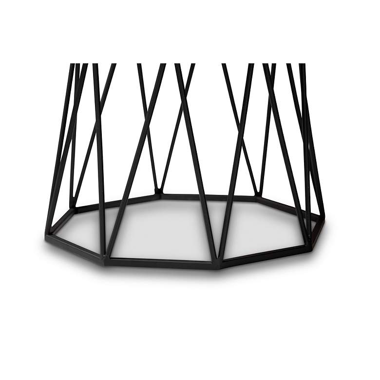 Image 3 Venedict 15 1/2"W White Marble Black Metal Round End Table more views