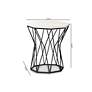 7_Venedict 15 1/2"W White Marble Black Metal Round End Table more views