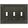 Venetian Collection Aged Bronze Triple Toggle Wall Plate