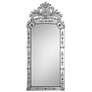 Venetian Glass 19" x 43" Crown-Shape Wall Mirror