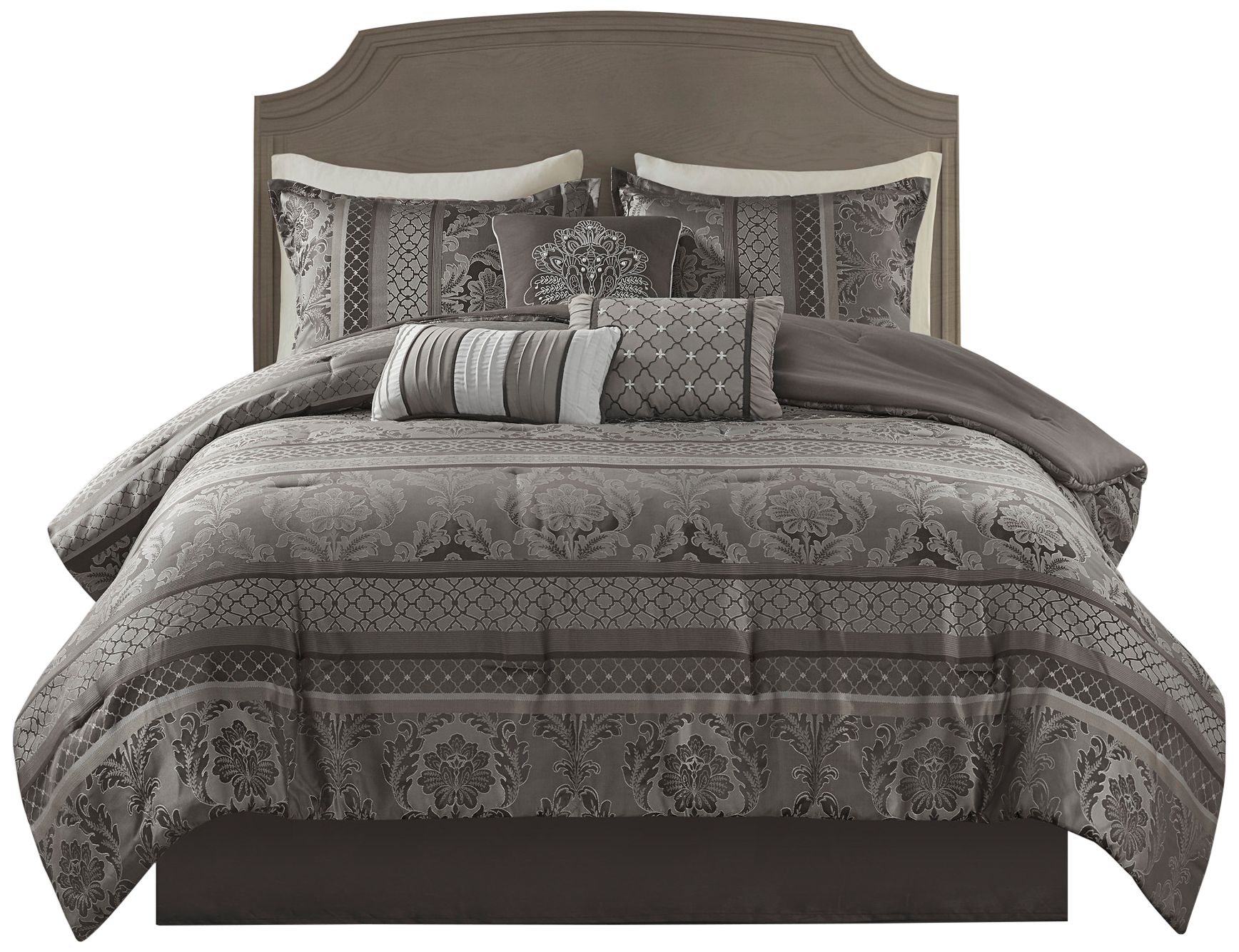 Style 212 Julienne 7 Piece Queen Comforter Set In Grey factory