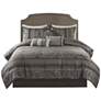 Venetian Gray Paisley 7-Piece Queen Comforter Bed Set