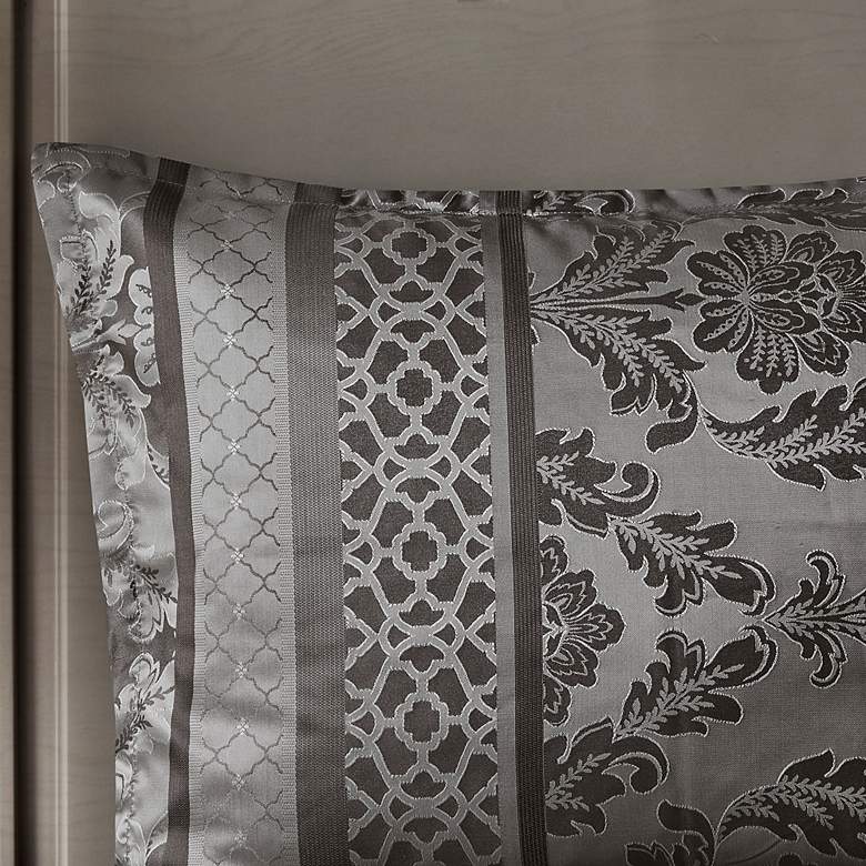 Image 6 Venetian Gray Paisley 7-Piece Queen Comforter Bed Set more views