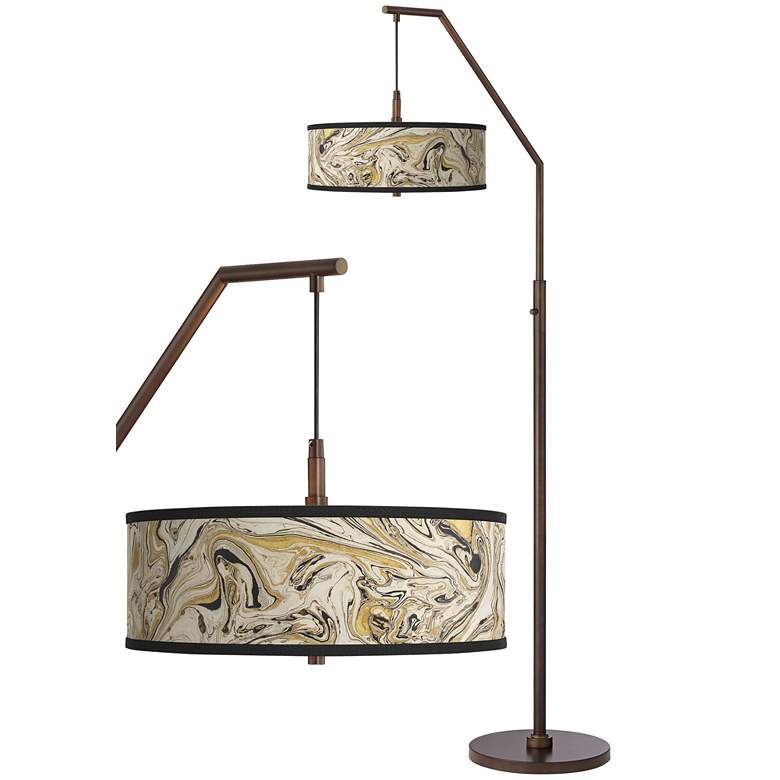 Image 1 Venetian Marble Bronze Downbridge Arc Floor Lamp