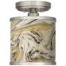Venetian Marble Cyprus 7" Wide Brushed Nickel Ceiling Light
