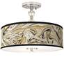 Venetian Marble Giclee 16" Wide Semi-Flush Ceiling Light
