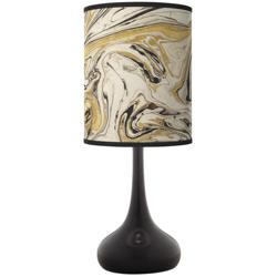 Venetian Marble Giclee Black Droplet Table Lamp