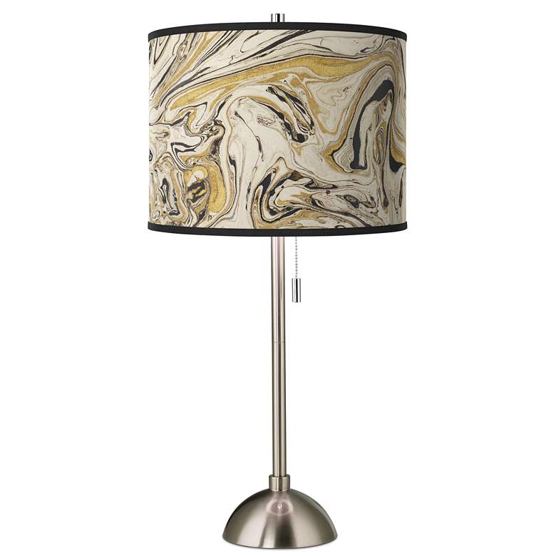 Image 1 Venetian Marble Giclee Brushed Nickel Table Lamp