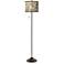 Venetian Marble Giclee Glow Bronze Club Floor Lamp