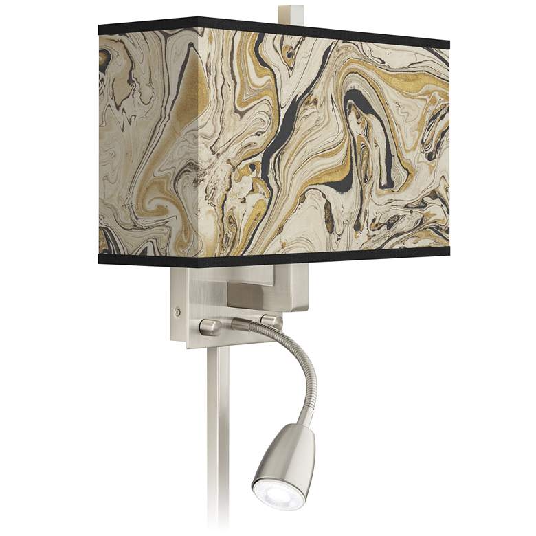 Image 1 Venetian Marble Giclee Glow LED Reading Light Plug-In Sconce