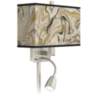 Venetian Marble Giclee Glow LED Reading Light Plug-In Sconce