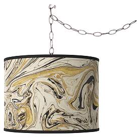 Image1 of Venetian Marble Giclee Glow Plug-In Swag Pendant
