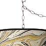 Thumbnail2 of Venetian Marble Giclee Glow Plug-In Swag Pendant more views