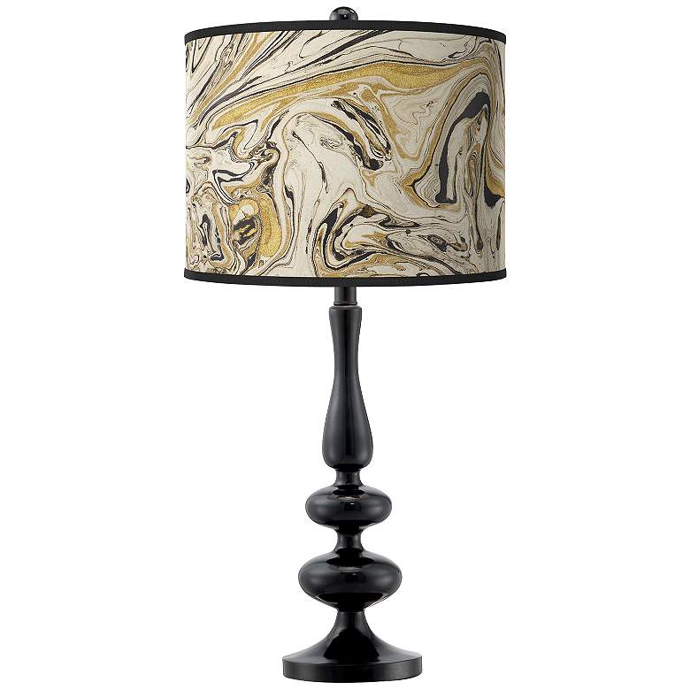 Image 1 Venetian Marble Giclee Paley Black Table Lamp