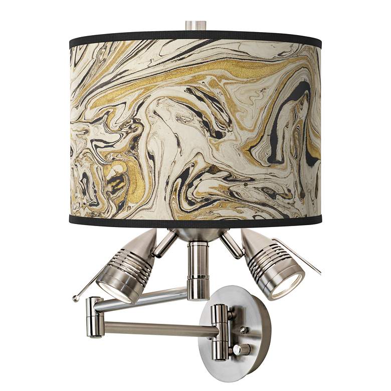 Image 1 Venetian Marble Giclee Plug-In Swing Arm Wall Lamp