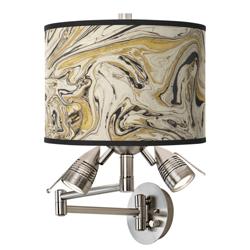 Venetian Marble Giclee Plug-In Swing Arm Wall Lamp