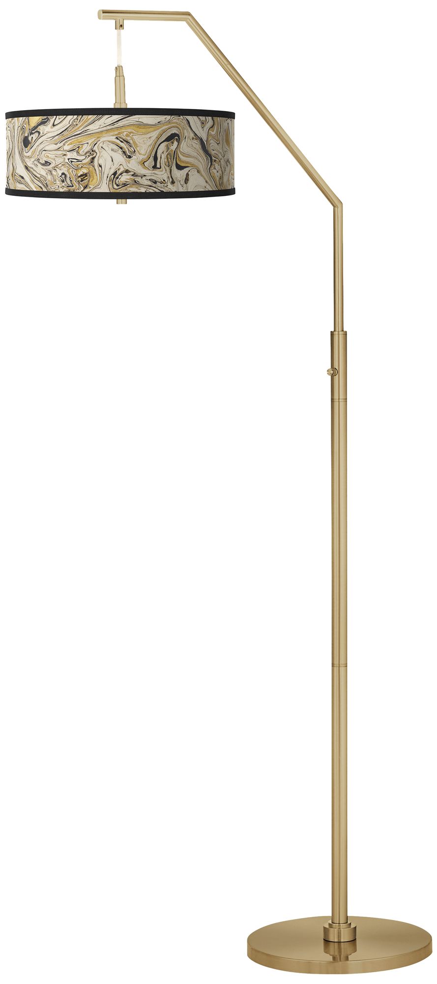 Venetian Marble Giclee Warm Gold Arc Floor Lamp