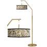 Venetian Marble Giclee Warm Gold Arc Floor Lamp