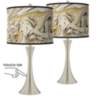 Venetian Marble Trish Brushed Nickel Touch Table Lamps Set of 2