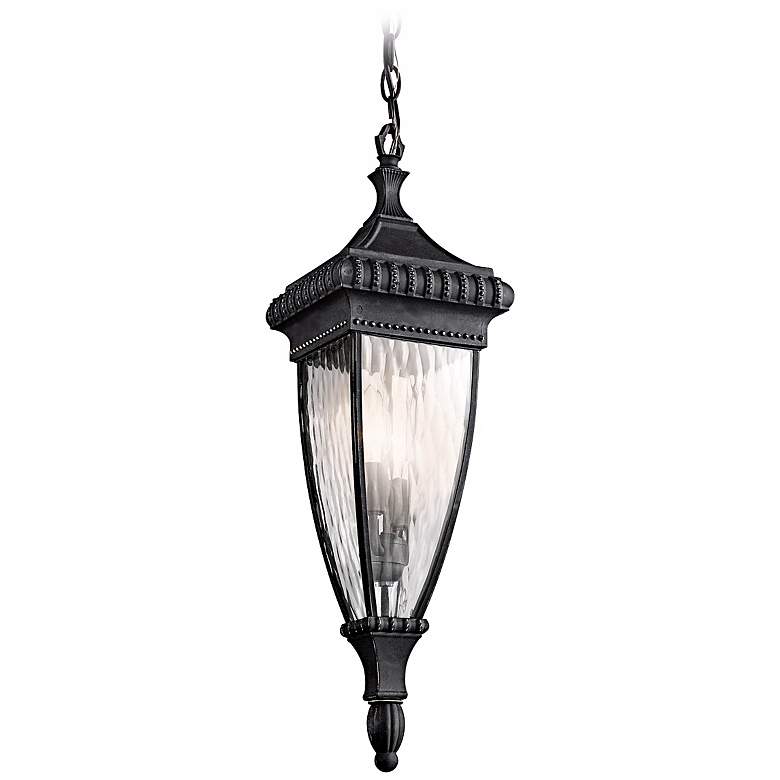 Image 1 Venetian Rain Black 25 inch High Outdoor Hanging Light