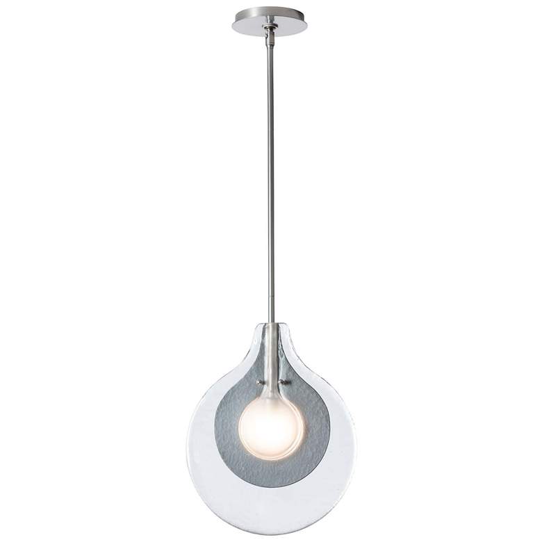 Image 1 Veneto 3.7"W Sterling Pendant With Clear Glass with Frosted Diffuser S