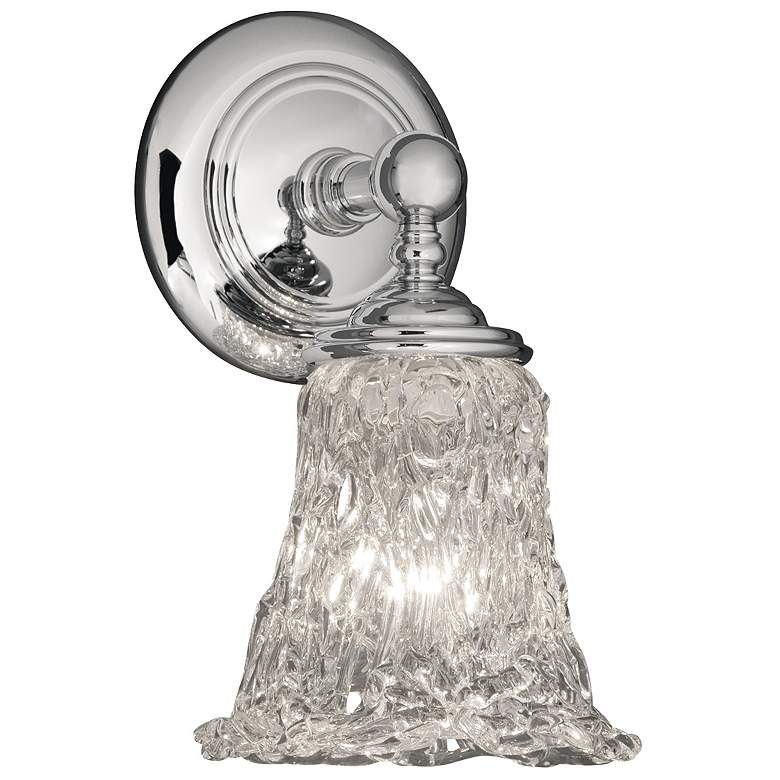 Image 1 Veneto Luce 10.5" High Polished Chrome Wall Sconce with Lace Shade