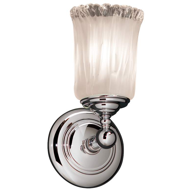 Image 1 Veneto Luce 11.25" High Polished Chrome Wall Sconce w/ White Frosted Shade