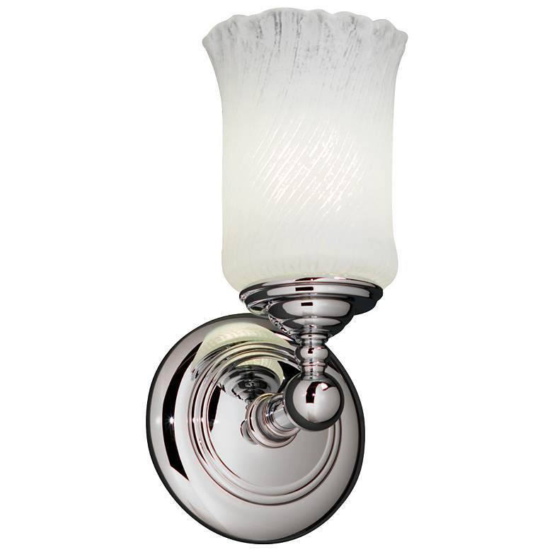 Image 1 Veneto Luce 11.25" High Polished Chrome Wall Sconce with Whitewash Shade