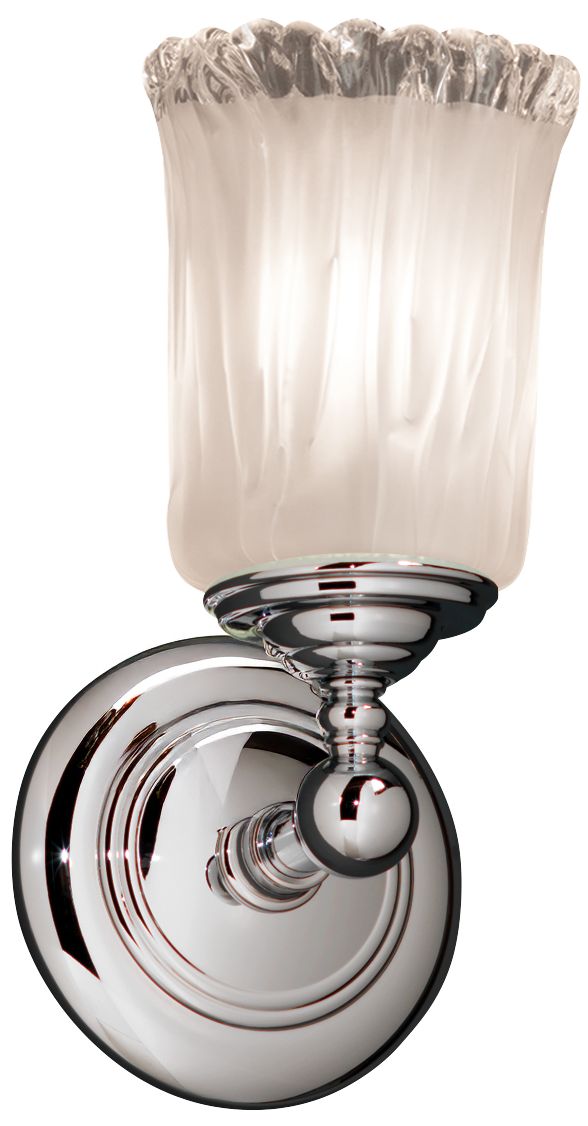 Veneto Luce 11.25" High Polished Chrome Wall Sconce w/ White Frosted S