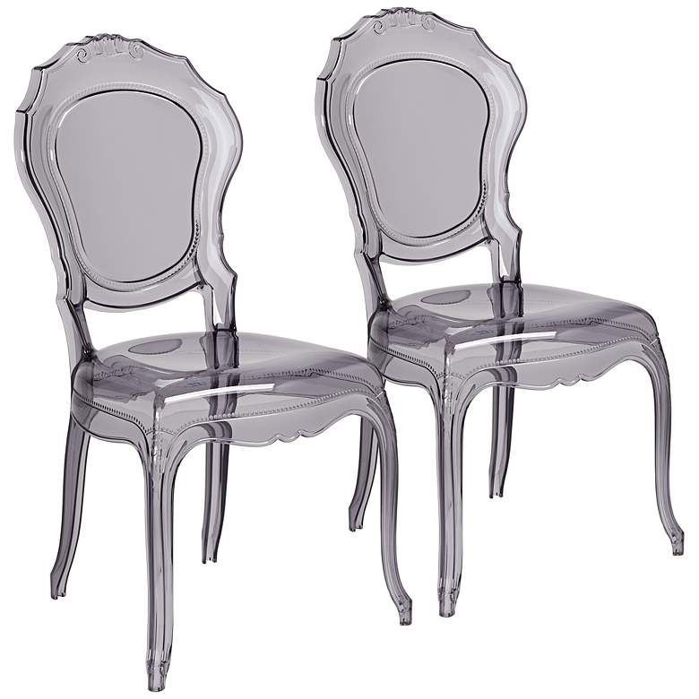 Image 1 Venezia Transparent Smoke Accent Chair Set of 2