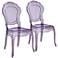 Venezia Transparent Violet Accent Chair Set of 2