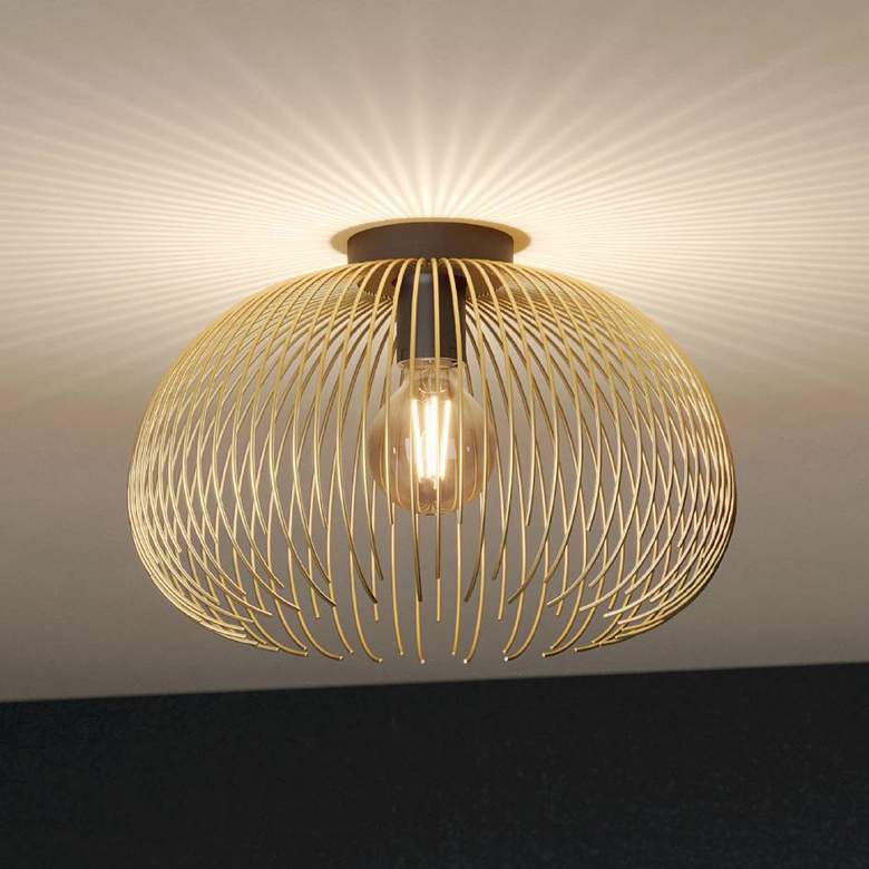 Image 1 Venezuela 15.16-inch 1-Light Black and Gold Convertible Pendant Light