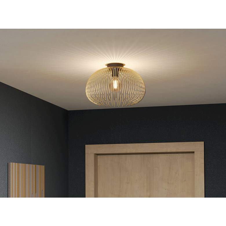 Image 4 Venezuela 15.16-inch 1-Light Black and Gold Convertible Pendant Light more views