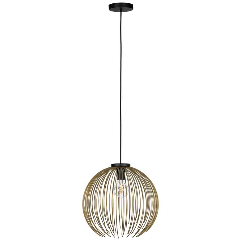 Image 1 Venezuela 15.35-inch 1-Light Black and Gold Pendant Light