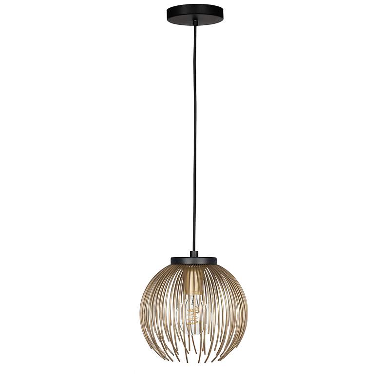 Image 1 Venezuela 9.33-inch 1-Light Black Gold Pendant Light