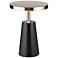 Venice 14 1/4"W Black and Brushed Gold Round Accent Table