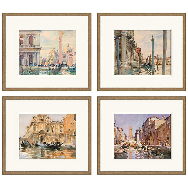 Image 1 Venice 25"W x 21"H Framed Wall Art Set of 4