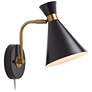 Venice Black Cone Wall Lamps Set of 2 with Smart Socket