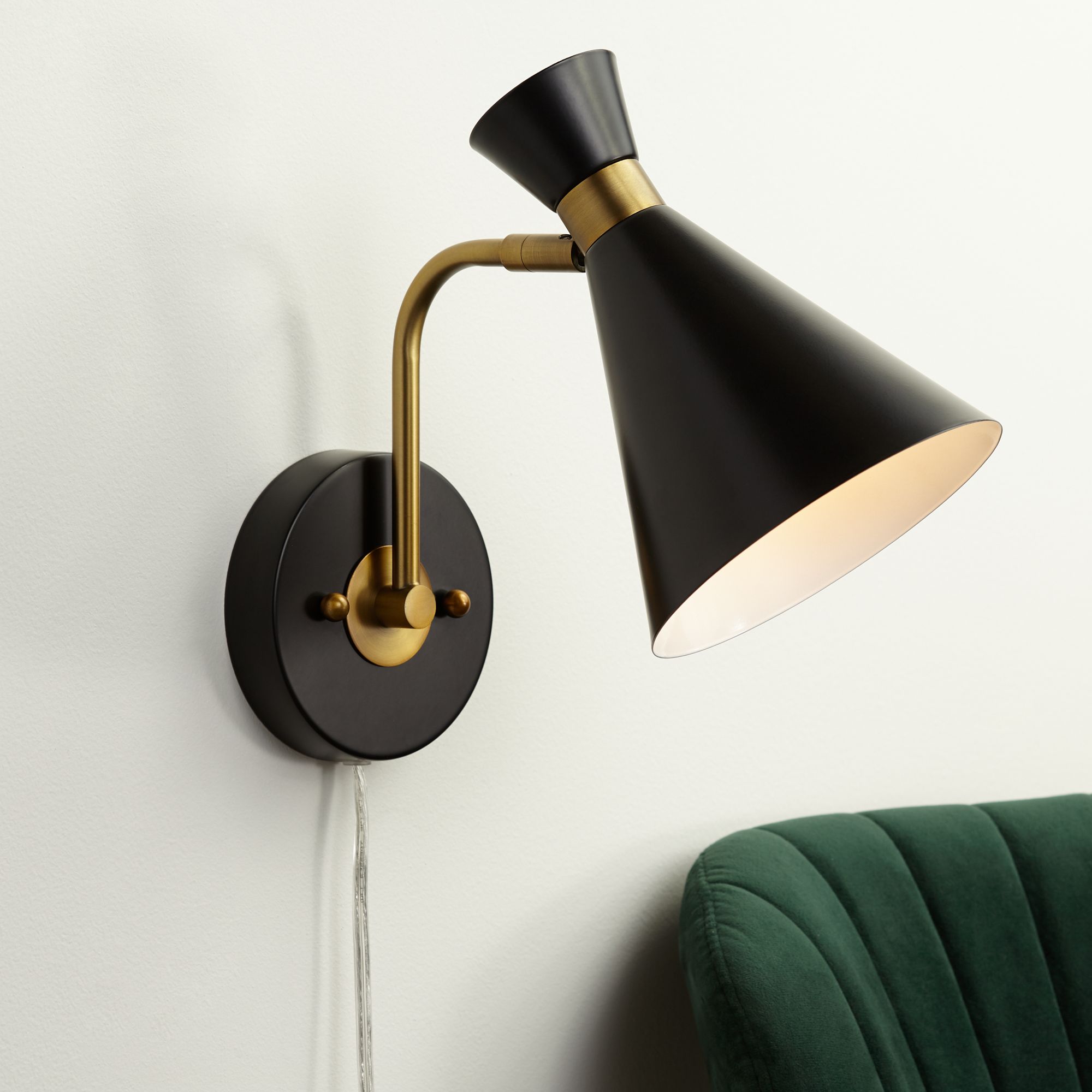 venice matte black modern cone wall lamp