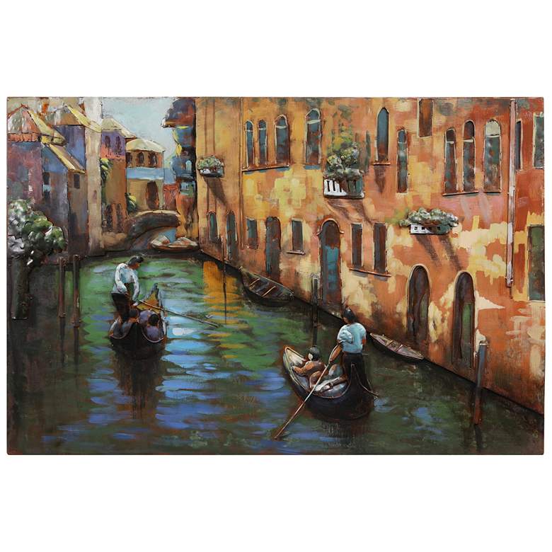 Image 2 Venice" Mixed Media Iron Hand Painted Dimensional Wall Art