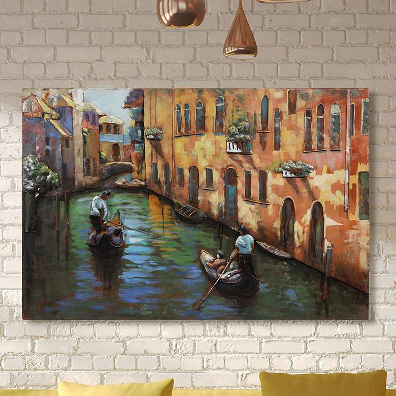 Image 1 Venice" Mixed Media Iron Hand Painted Dimensional Wall Art