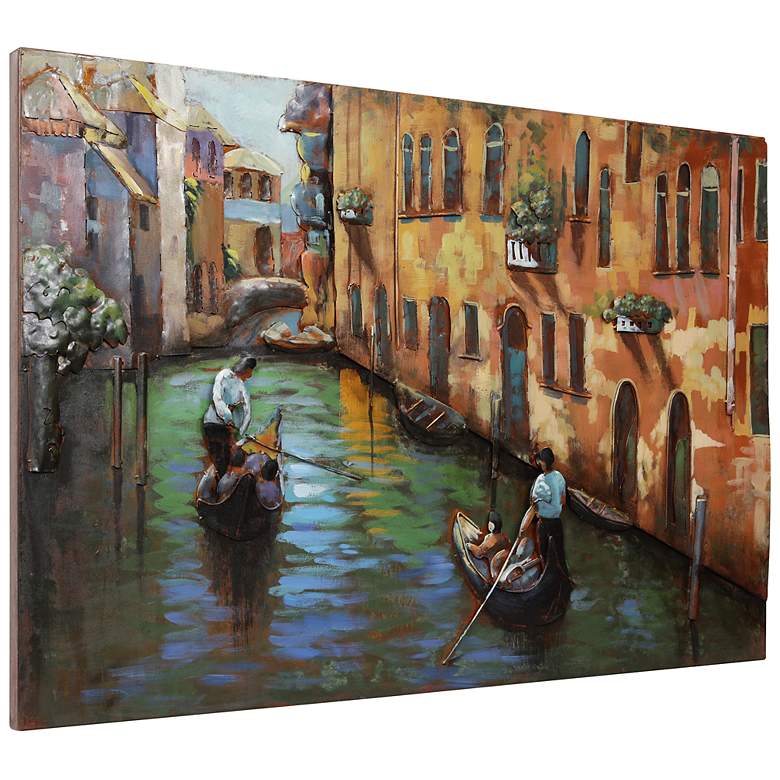 Image 3 Venice" Mixed Media Iron Hand Painted Dimensional Wall Art more views