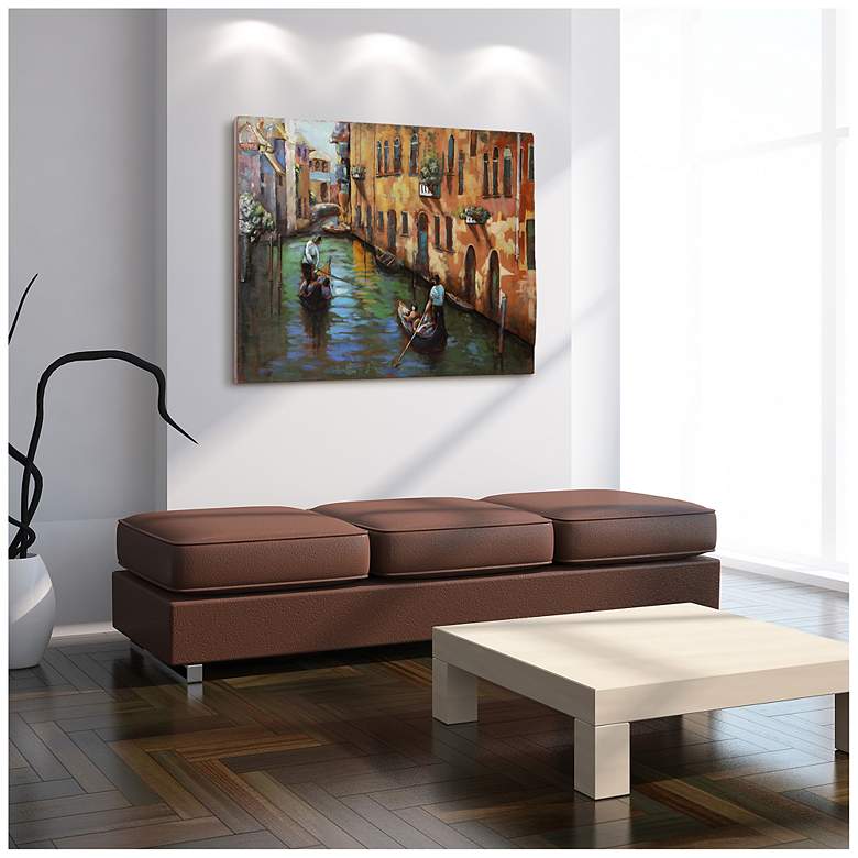 Image 6 Venice" Mixed Media Iron Hand Painted Dimensional Wall Art more views