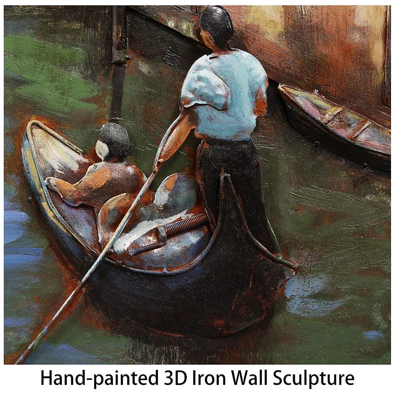 Image 7 Venice" Mixed Media Iron Hand Painted Dimensional Wall Art more views