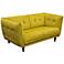 Venice Retro 83" Wide Yellow-Gold Plush Button-Tufted Sofa